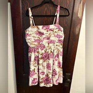 Abercrombie & Fitch Floral Mini Dress - Purple and White